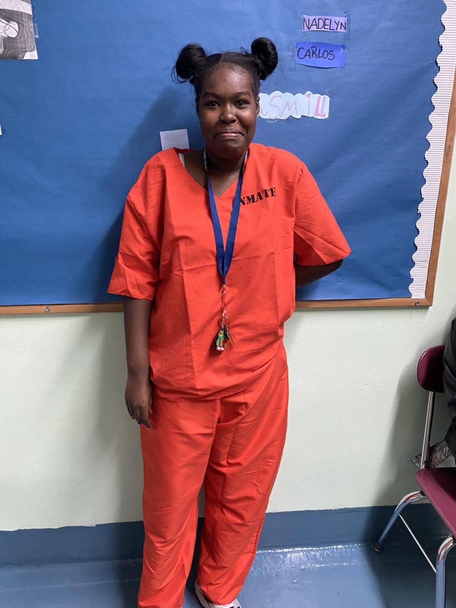 Freshman Nakayla Portee as a prisoner