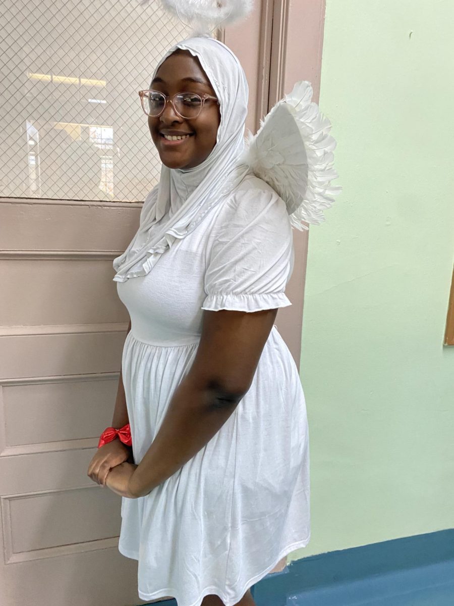 Sophomore Aisha Djoumande, mixed it up as an angel / devil