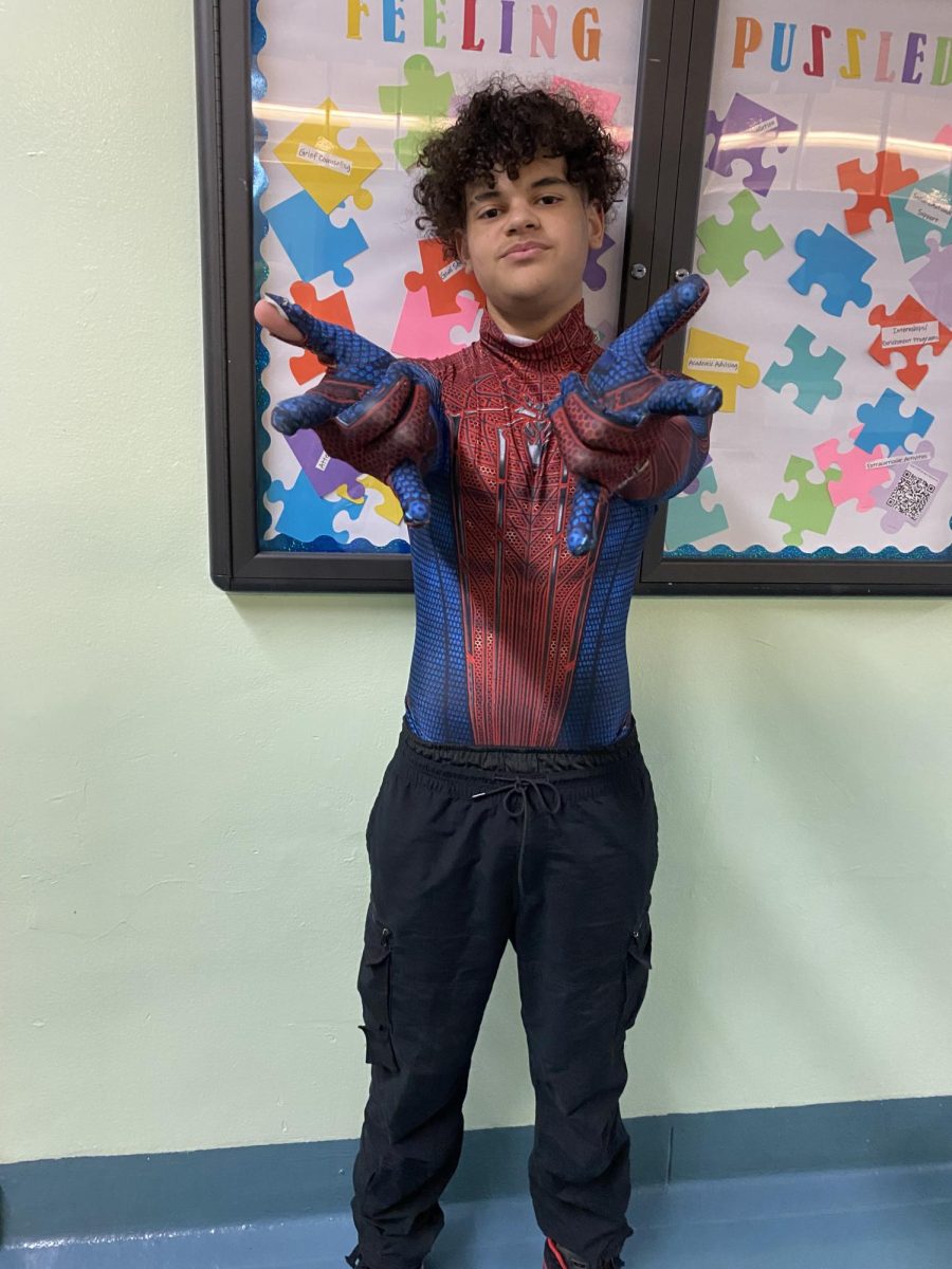 Luis Cabral, 11th grade, dressed as Spiderman