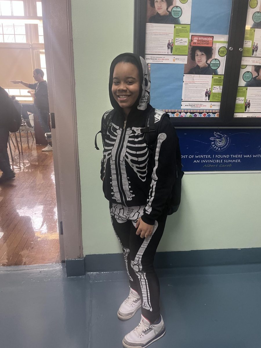 Sophomore Egypt Perez Garcia, 10, skeleton